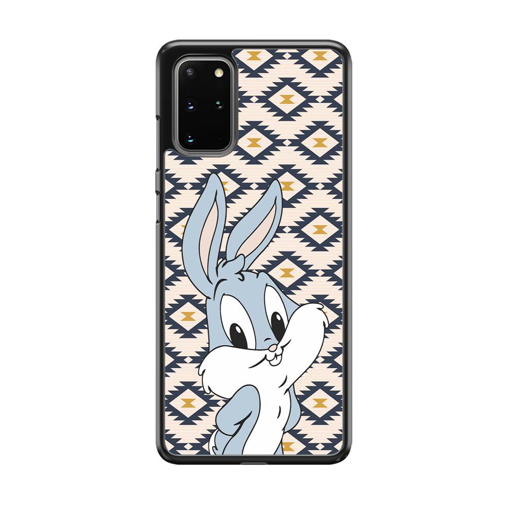 Bug Bunny Kid Plain Smile Samsung Galaxy S20 Plus Case-Rubber Black (2D Case)-Oxvistore