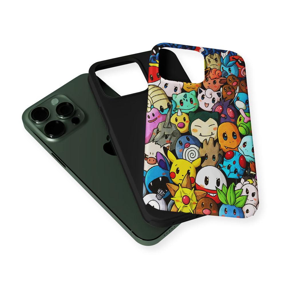 Bunch of Cute Pokemon 2 in 1 Tough Phone Case-Oxvistore