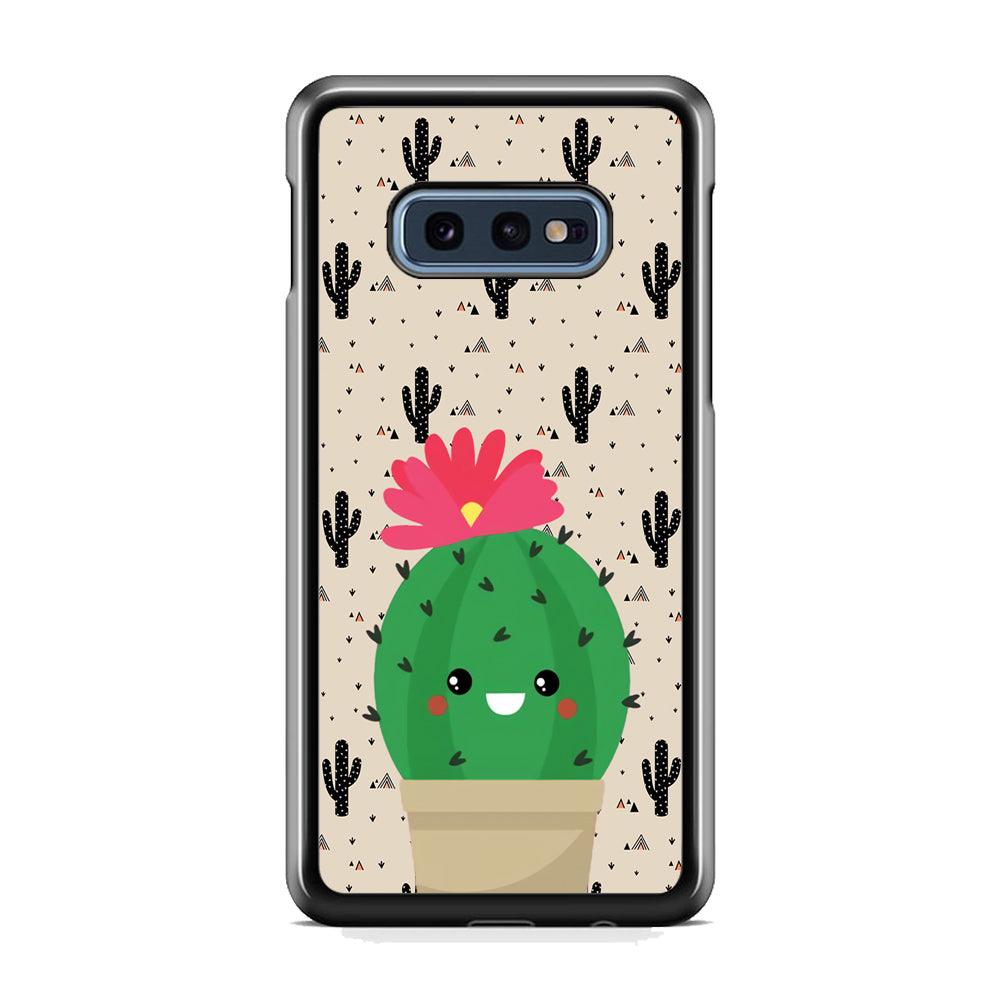 Cactus Tiny Pot Samsung Galaxy S10E Case-Rubber White (2D Case)-Oxvistore