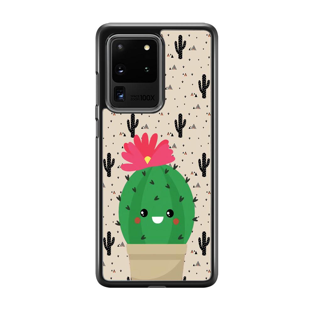 Cactus Tiny Pot Samsung Galaxy S20 Ultra Case-Rubber Black (2D Case)-Oxvistore