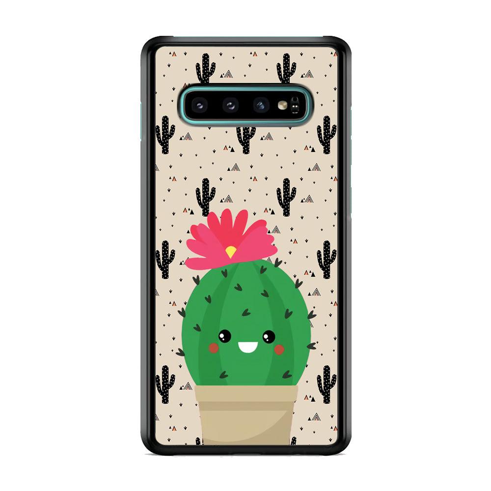 Cactus Tiny Pot Samsung Galaxy S10 Case-Rubber Black (2D Case)-Oxvistore