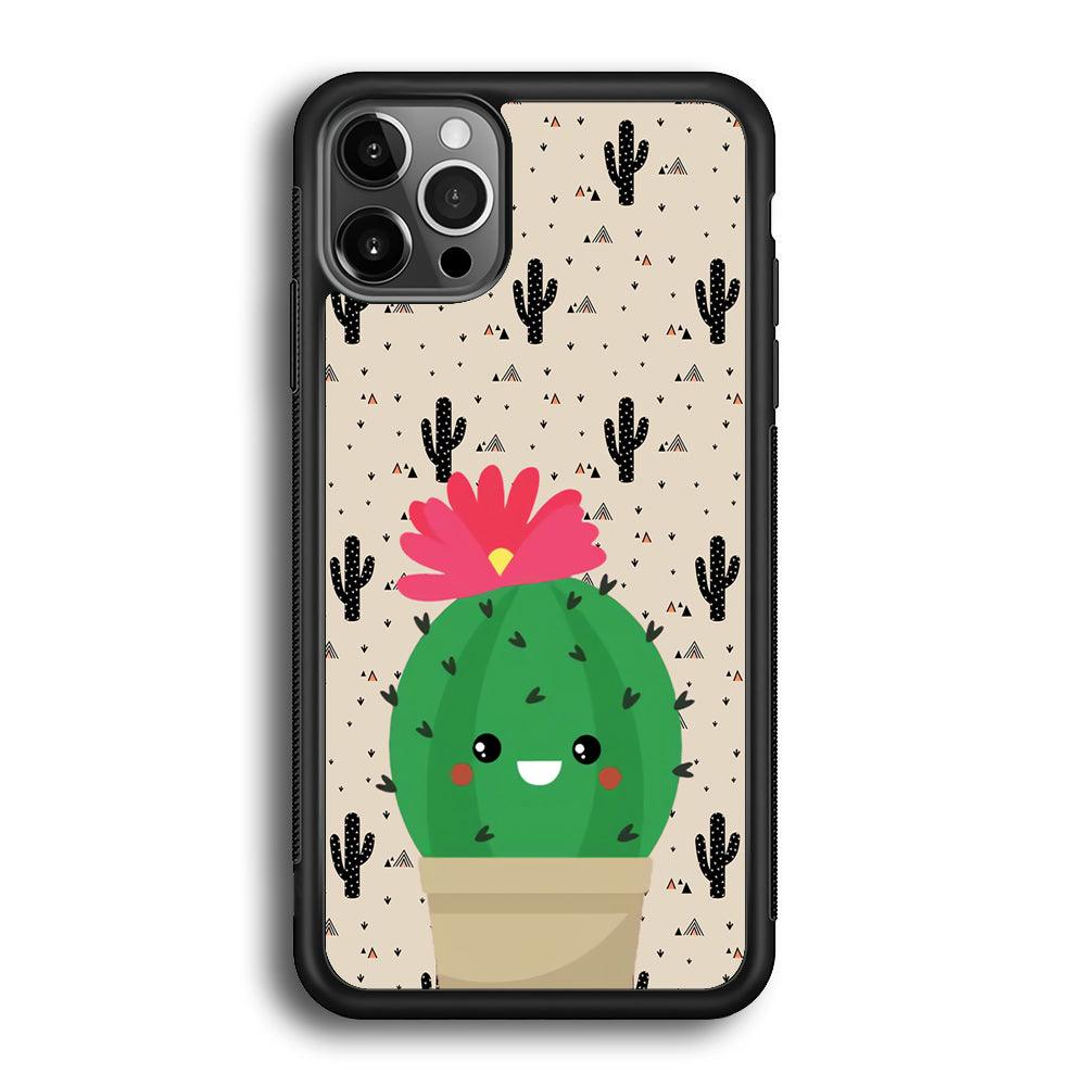 Cactus Tiny Pot iPhone 12 Pro Max Case-Rubber Black (2D Case)-Oxvistore