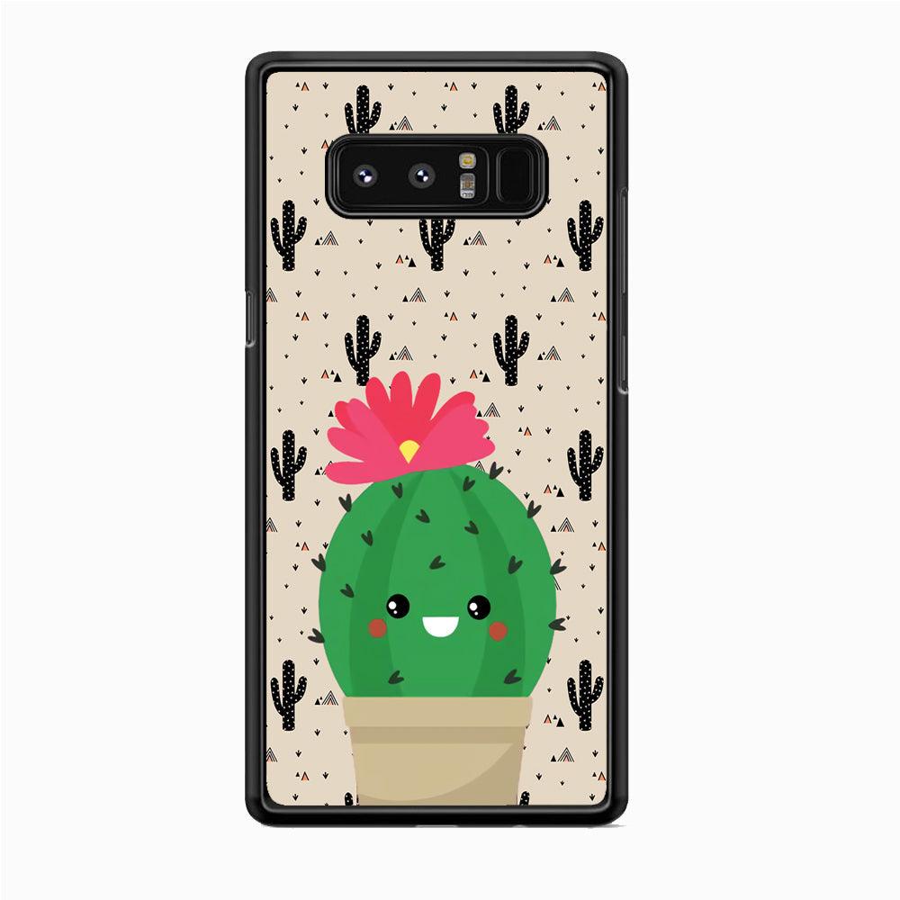 Cactus Tiny Pot Samsung Galaxy Note 8 Case-Rubber Black (2D Case)-Oxvistore