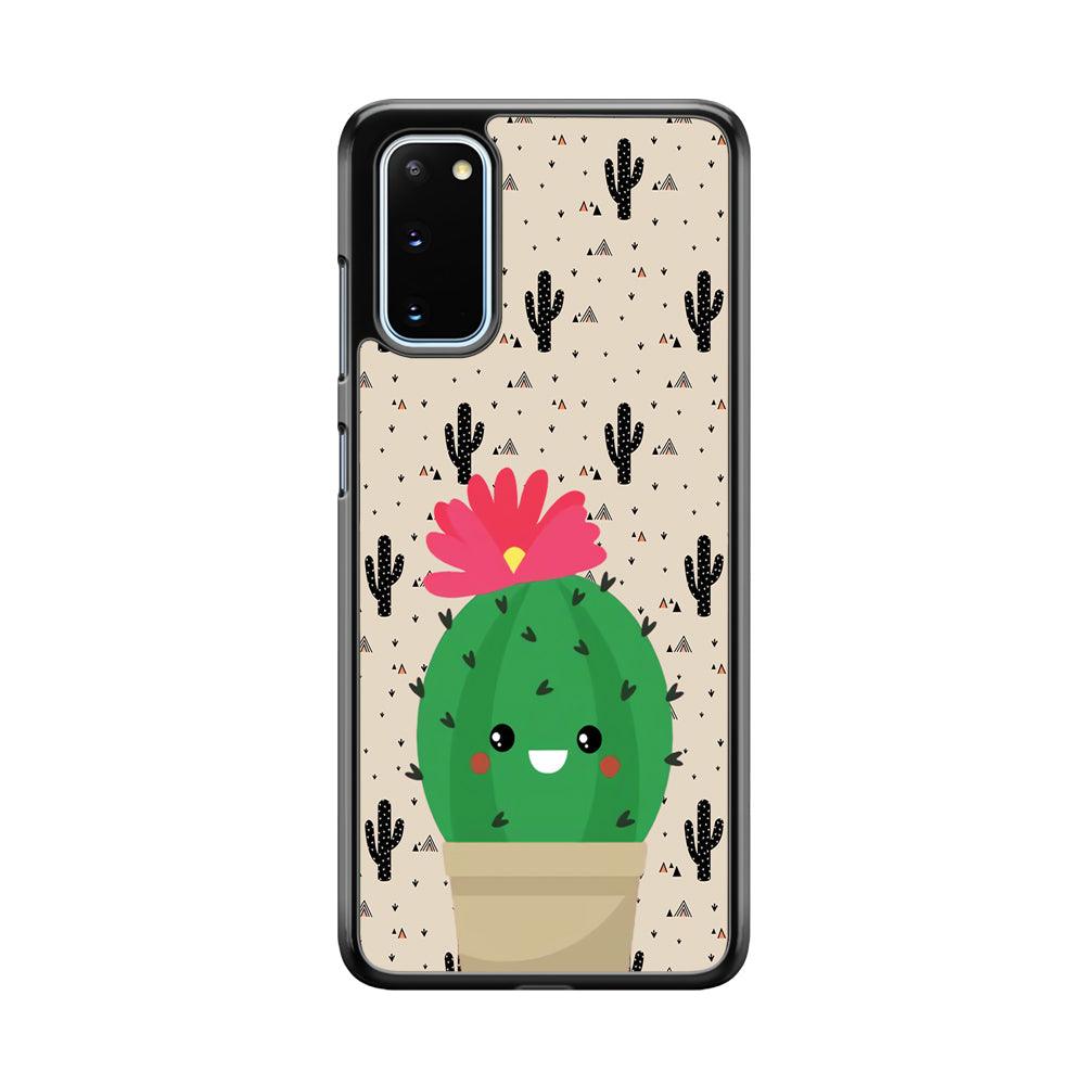 Cactus Tiny Pot Samsung Galaxy S20 Case-Rubber Black (2D Case)-Oxvistore