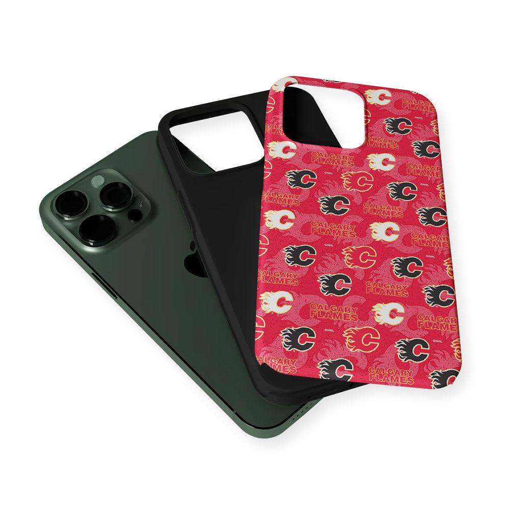 Calgary Flames Pattern 2 in 1 Tough Phone Case-Oxvistore