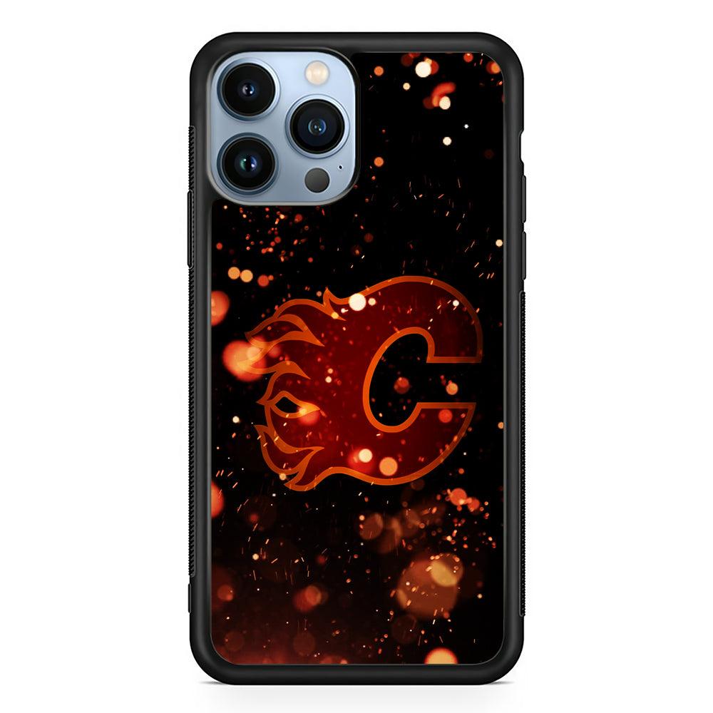 Calgary Flames Sparkling 2D Rubber Phone Case-Black-Oxvistore