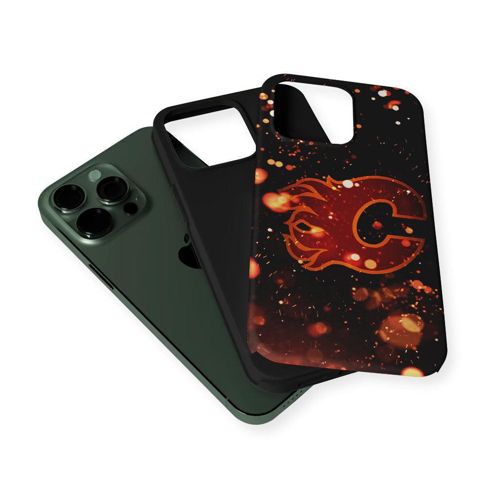 Calgary Flames Sparkling 2 in 1 Tough Phone Case-Oxvistore