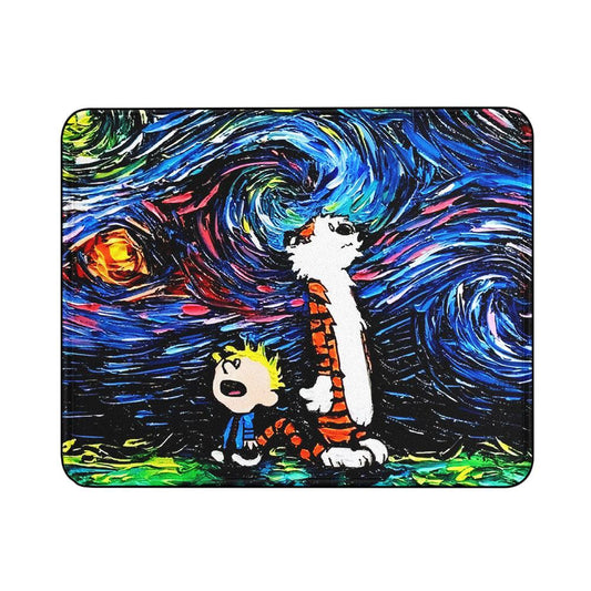 Calvin and Hobbes Starry Night Mouse Pads | Custom Mouse Pad with Non-Slip Rubber Base