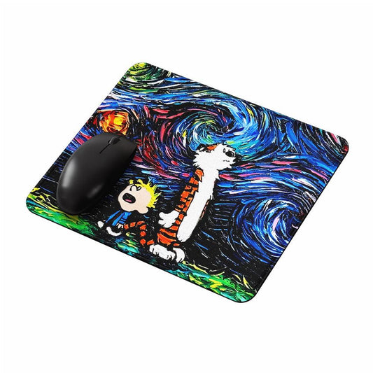 Calvin and Hobbes Starry Night Mouse Pads-Oxvistore