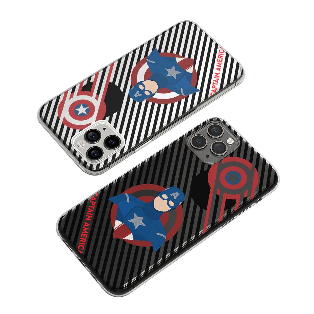 Captain America Silhouette Clear Soft Case-Oxvistore