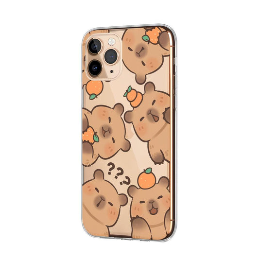 Capybara with All Happiness Clear Soft Case-Oxvistore