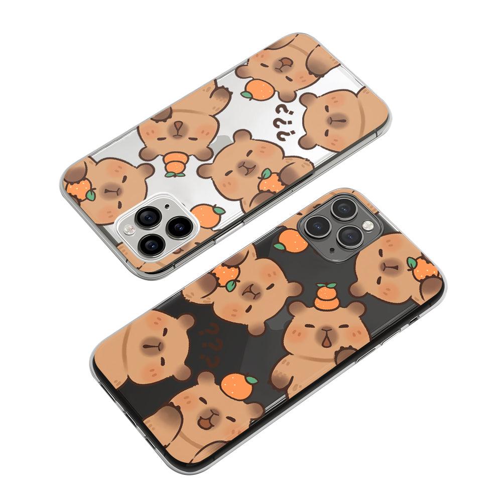 Capybara with All Happiness Clear Soft Case-Oxvistore