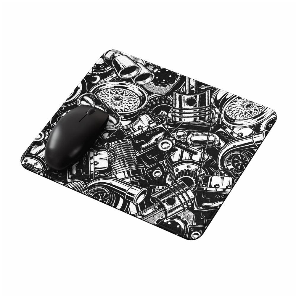 Car Parts Monochrome Mouse Pads-Oxvistore