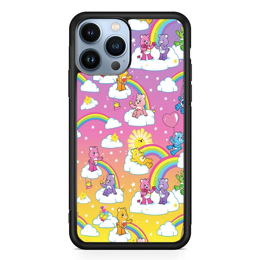 Care Bear Rainbow Pastel Trippy 2D Rubber Phone Case-Black-Oxvistore