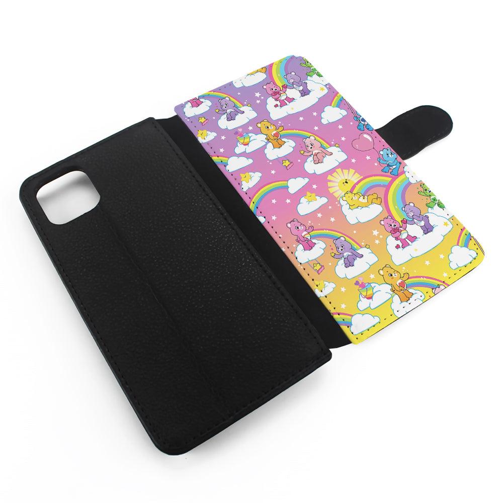 Care Bear Rainbow Pastel Trippy Flip Wallet Phone Case-Oxvistore