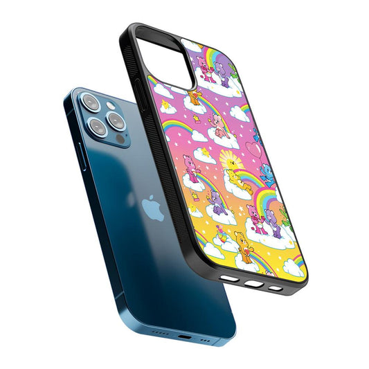 Care Bear Rainbow Pastel Trippy 2D Rubber Phone Case-Oxvistore