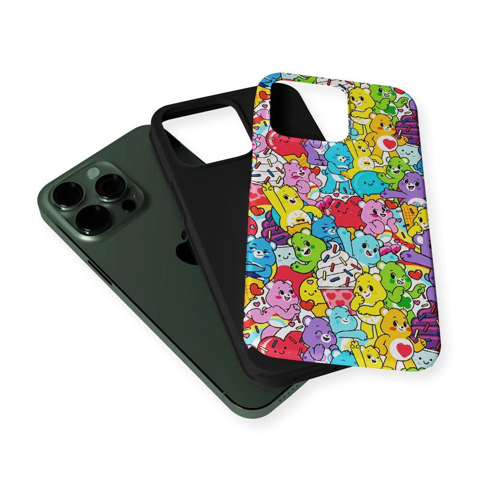 Care Bears Aesthetic Pattern 2 in 1 Tough Phone Case-Oxvistore