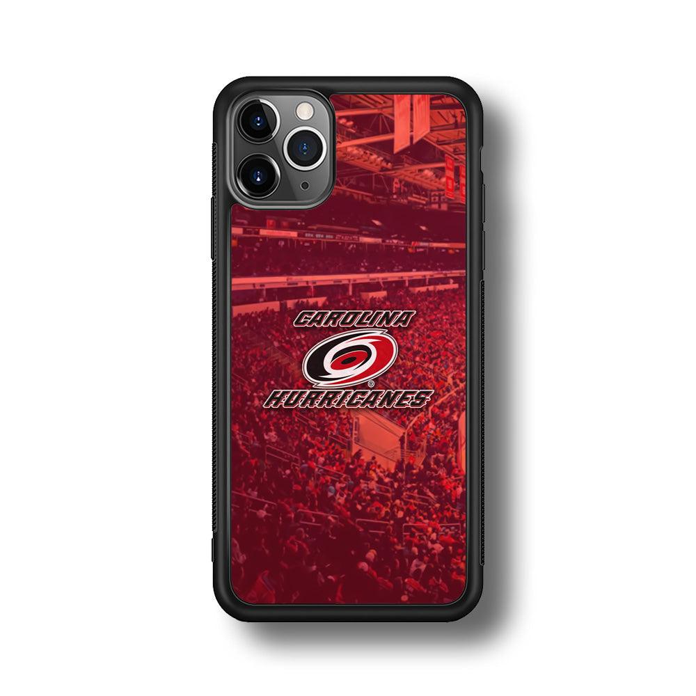 Carolina Hurricanes Fans on Duty iPhone 11 Pro Max Case-Rubber Black (2D Case)-Oxvistore