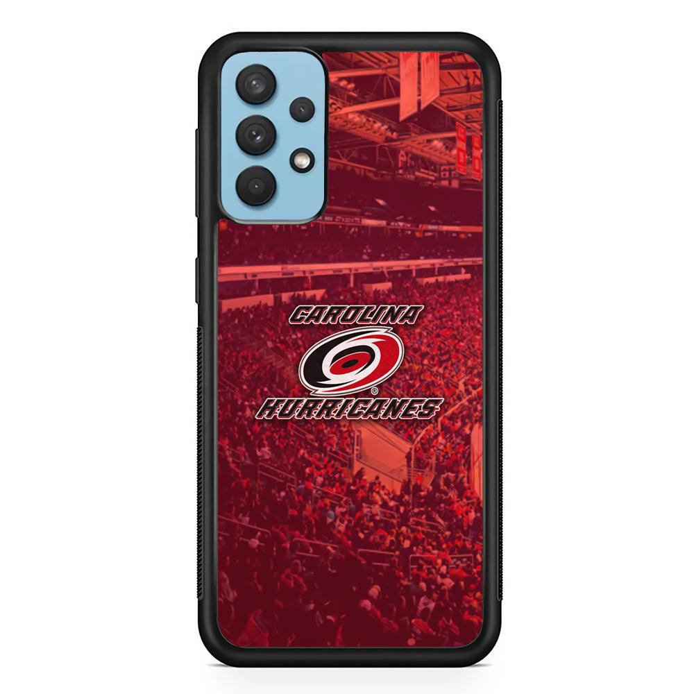 Carolina Hurricanes Fans on Duty Samsung Galaxy A32 Case-Rubber Black (2D Case)-Oxvistore