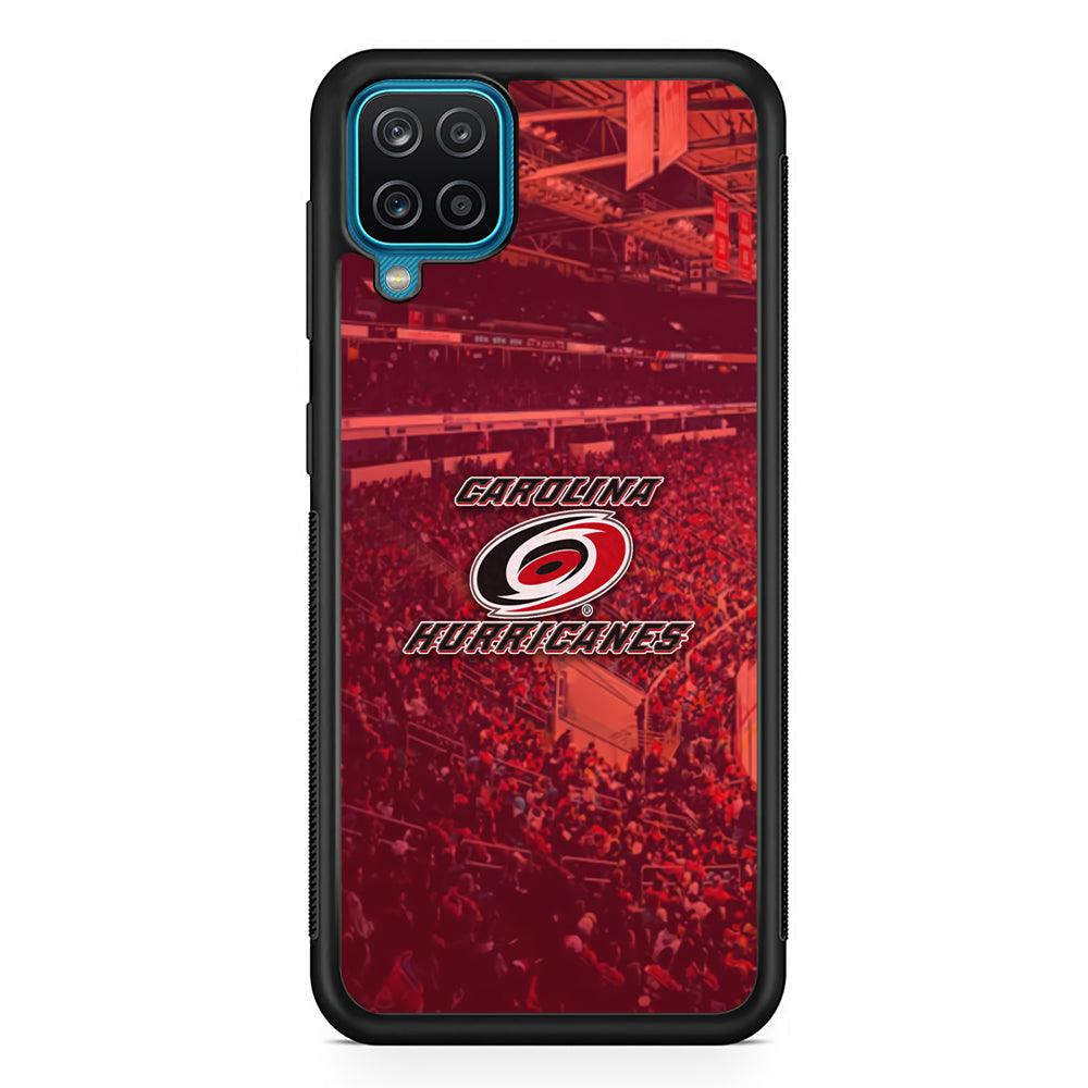 Carolina Hurricanes Fans on Duty Samsung Galaxy A12 Case-Rubber Black (2D Case)-Oxvistore