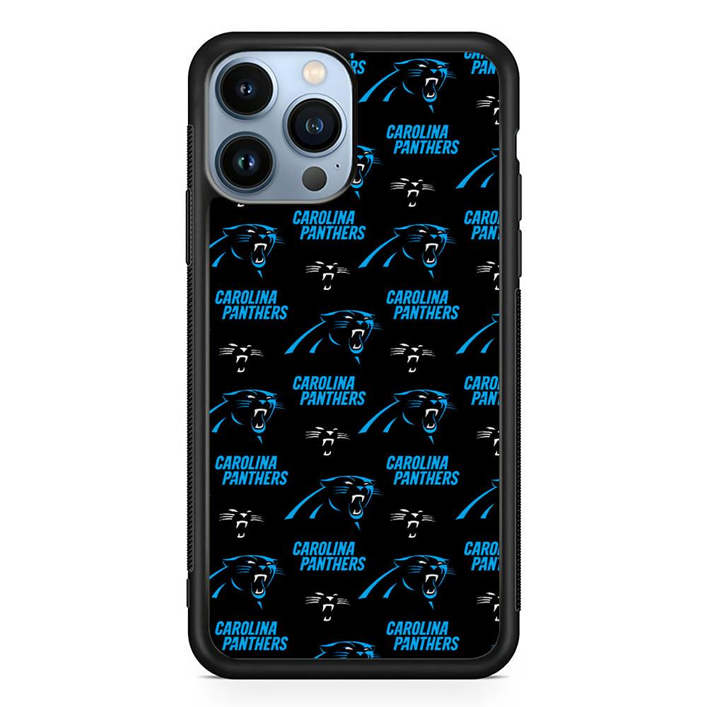 Carolina Panthers Logo Pattern 2D Rubber Phone Case-Black-Oxvistore