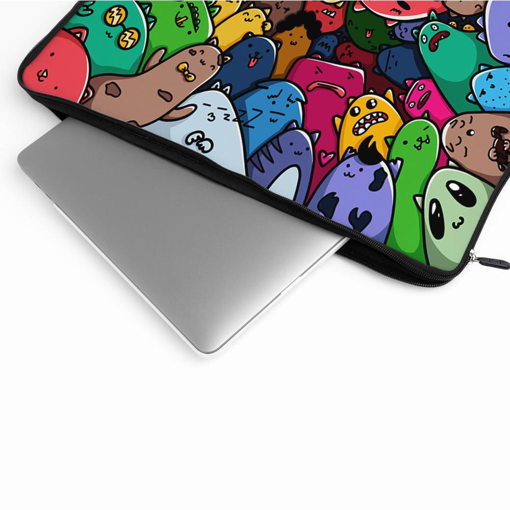 Cartoon Doodle Monster Gather Laptop Sleeve Protective Cover-Oxvistore