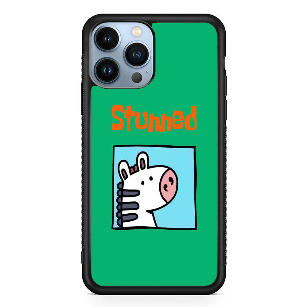 Cartoon Frame 'Stunned' iPhone 14 Pro Case-Rubber White (2D Case)-Oxvistore