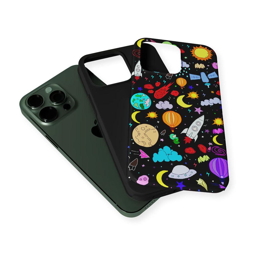 Cartoon Space Pattern 2 in 1 Tough Phone Case-Oxvistore