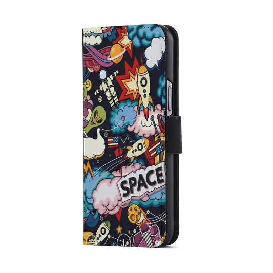 Cartoon Space Rockets Flip Wallet Phone Case-Oxvistore