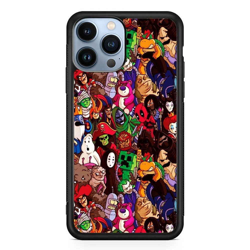 Cartoon Villain Collection 2D Rubber Phone Case-Black-Oxvistore