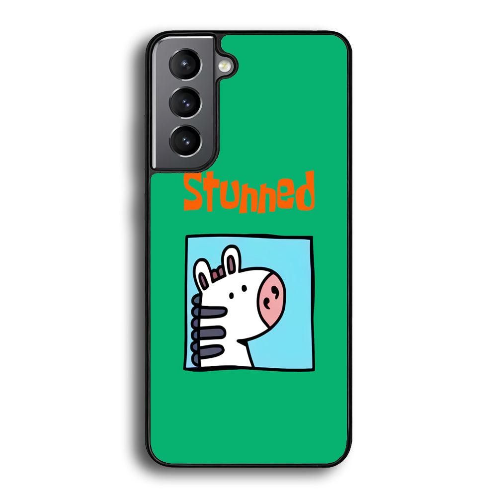 Cartoon Frame 'Stunned' Samsung Galaxy S21 Plus Case-Rubber White (2D Case)-Oxvistore