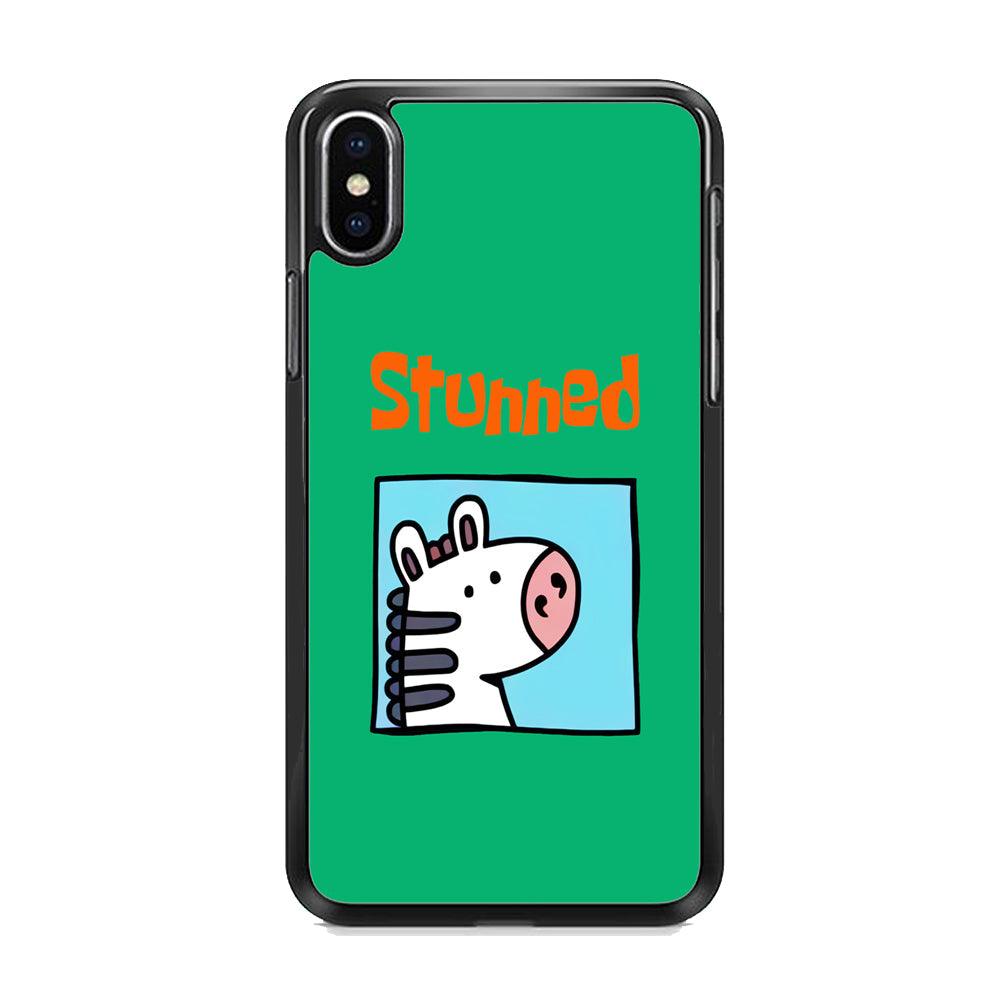 Cartoon Frame 'Stunned' iPhone XS Case-Rubber Black (2D Case)-Oxvistore