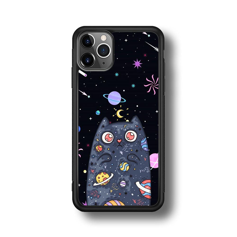 Cat Aesthetic Space Owner iPhone 11 Pro Max Case-Rubber Black (2D Case)-Oxvistore