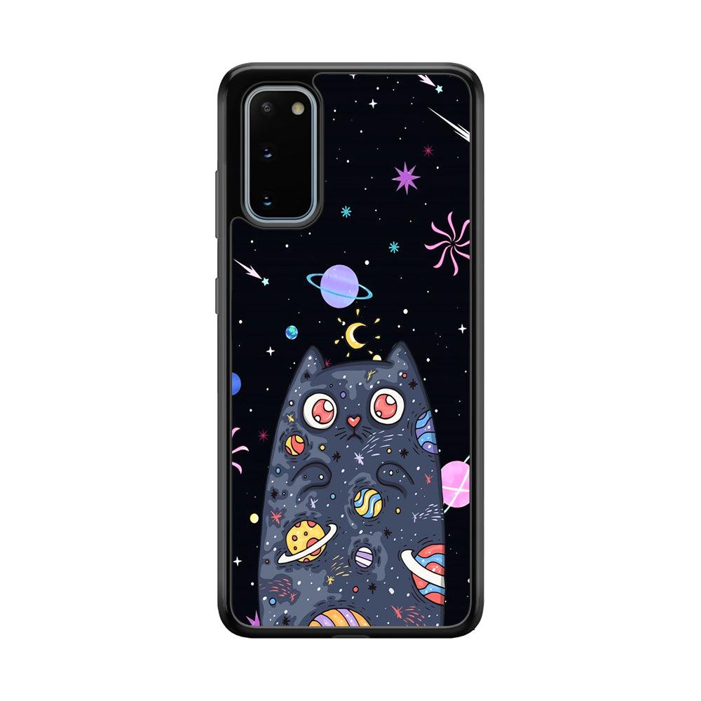 Cat Aesthetic Space Owner Samsung Galaxy S20 Case-Rubber Black (2D Case)-Oxvistore