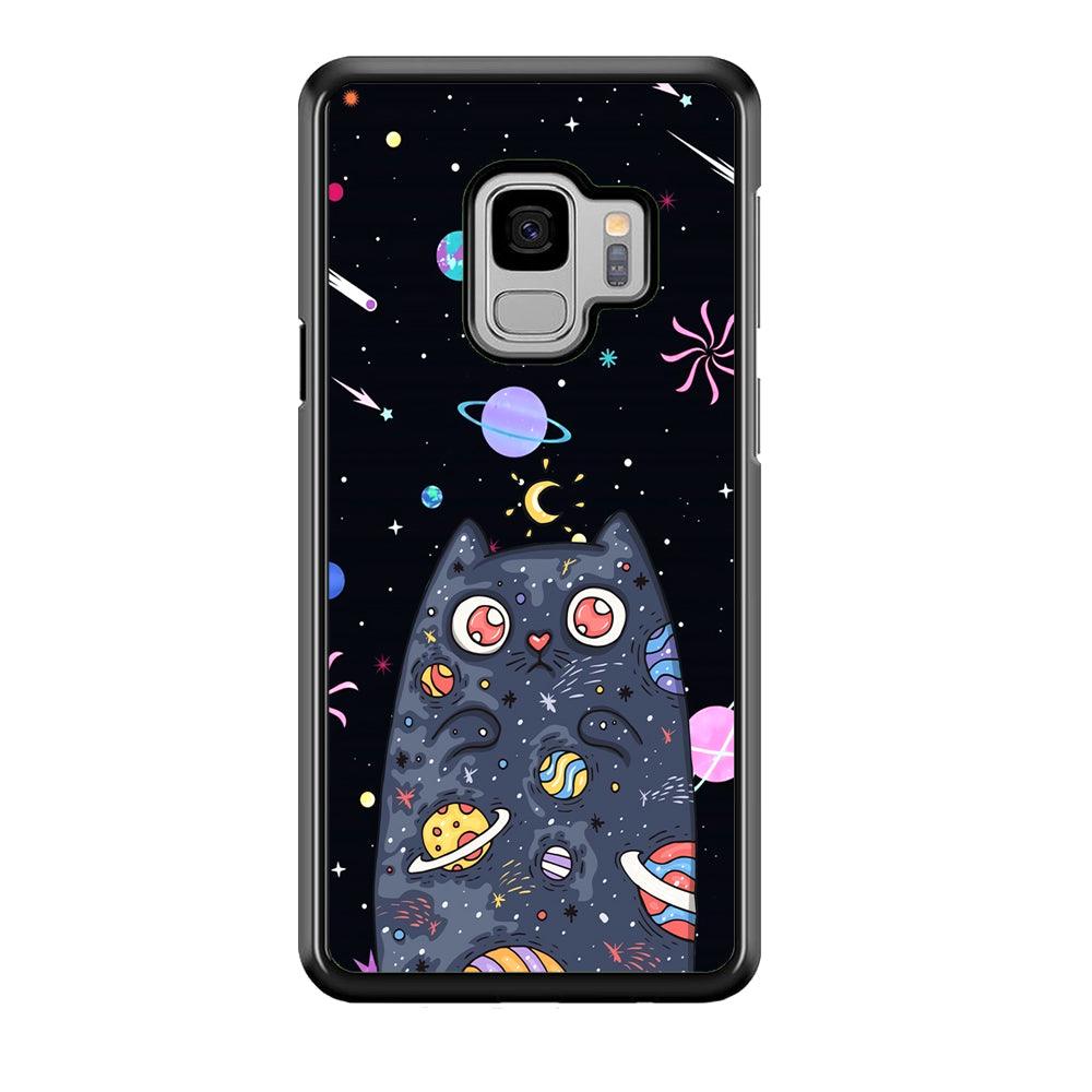 Cat Aesthetic Space Owner Samsung Galaxy S9 Case-Rubber Black (2D Case)-Oxvistore