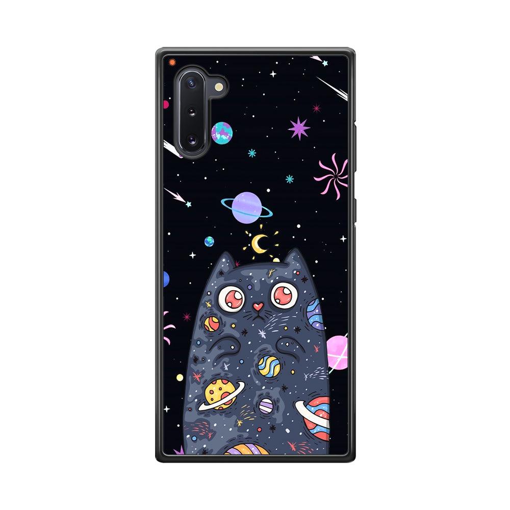 Cat Aesthetic Space Owner Samsung Galaxy Note 10 Case-Rubber Black (2D Case)-Oxvistore