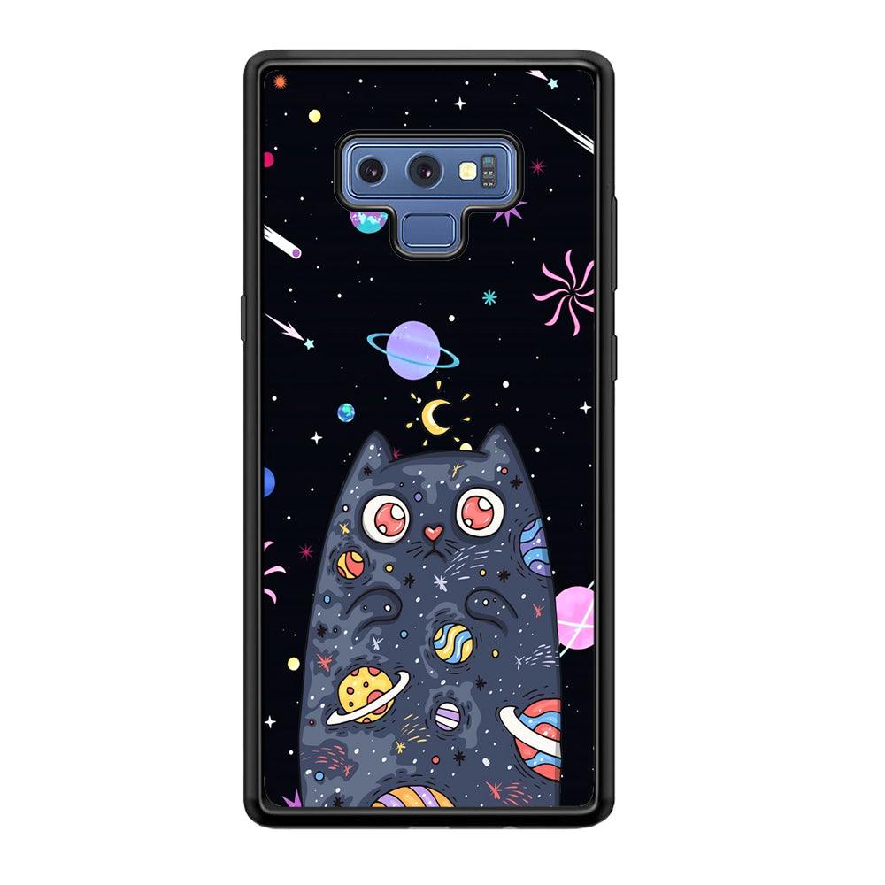 Cat Aesthetic Space Owner Samsung Galaxy Note 9 Case-Rubber Black (2D Case)-Oxvistore