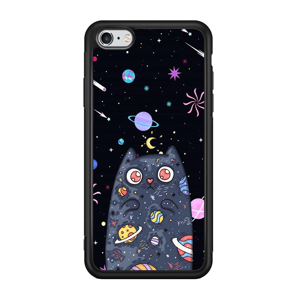 Cat Aesthetic Space Owner iPhone 6 Plus | 6s Plus Case-Rubber Black (2D Case)-Oxvistore