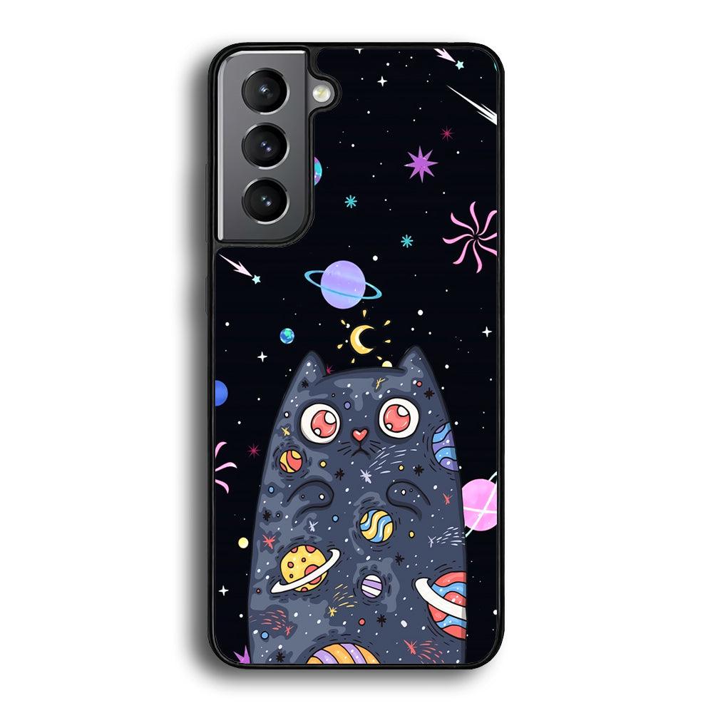 Cat Aesthetic Space Owner Samsung Galaxy S23 Case-Rubber Black (2D Case)-Oxvistore