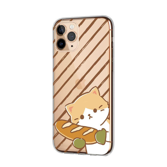 Cat Baking Baguette Clear Soft Case-Oxvistore