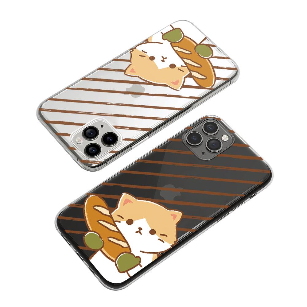 Cat Baking Baguette Clear Soft Case-Oxvistore