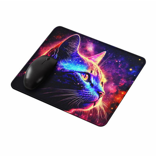 Cat Colorful Digital Art Galaxy Mouse Pads-Oxvistore