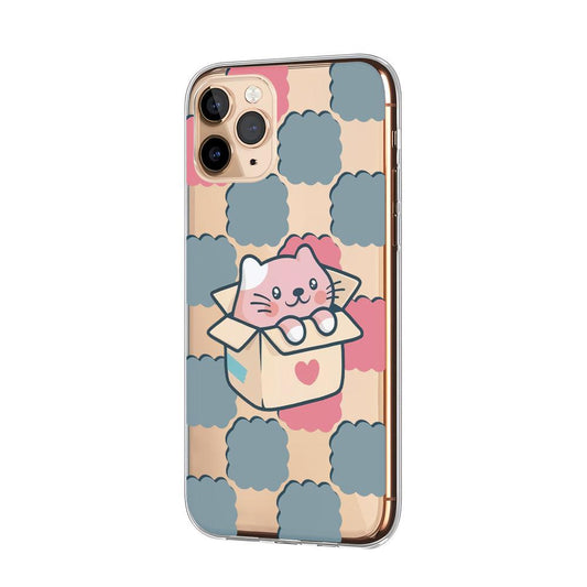 Cat Comfortable and Warm in Cardboard Clear Soft Case-Oxvistore