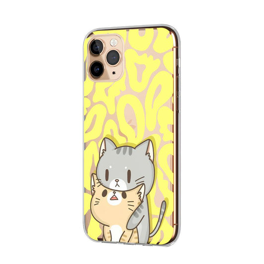 Cat Cuddling in Pampering Clear Soft Case-Oxvistore