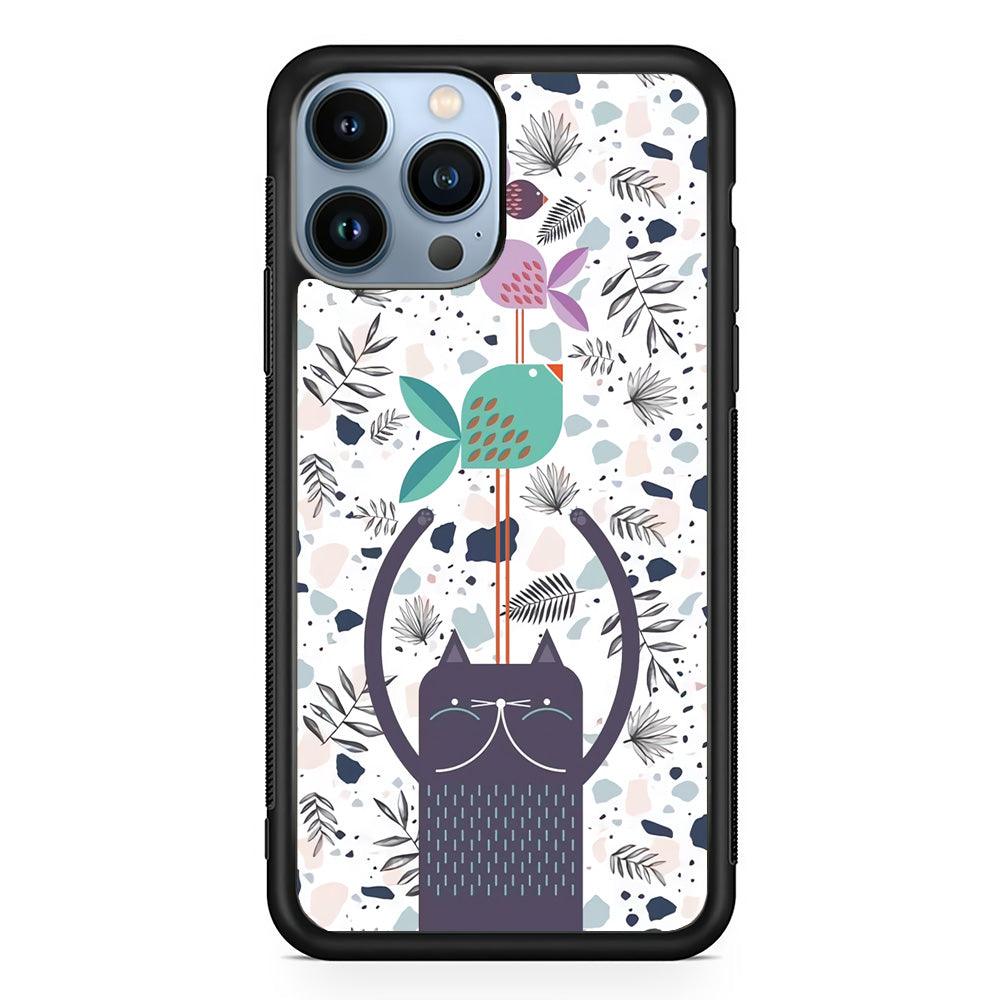 Cat Fish Ahead iPhone 15 Pro Case-Rubber Black (2D Case)-Oxvistore