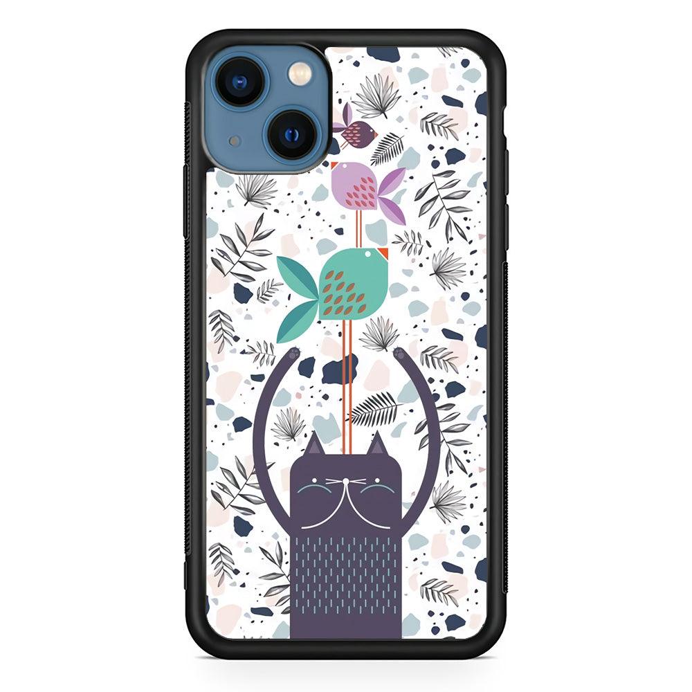 Cat Fish Ahead iPhone 14 Case-Rubber Black (2D Case)-Oxvistore