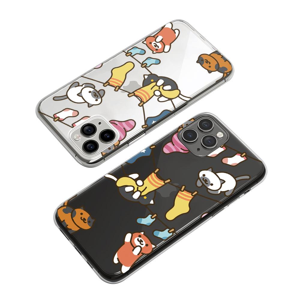 Cat Hanging on the Clothesline Clear Soft Case-Oxvistore