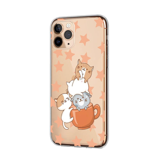 Cat Playing with a Big Cup Clear Soft Case-Oxvistore