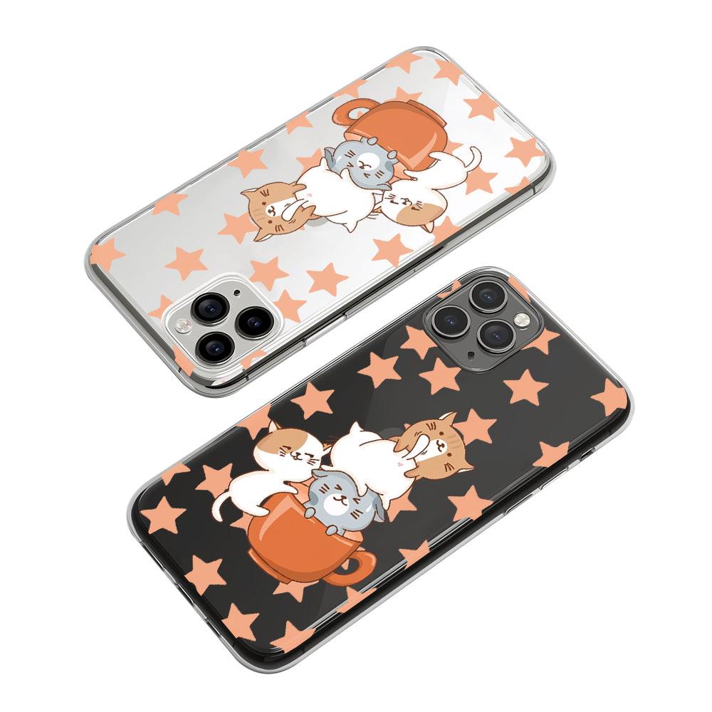 Cat Playing with a Big Cup Clear Soft Case-Oxvistore