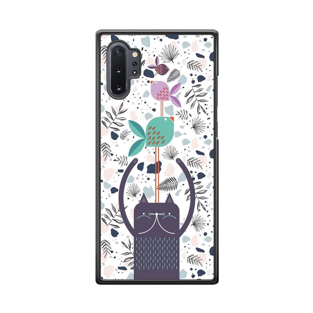 Cat Fish Ahead Samsung Galaxy Note 10 Plus Case-Rubber White (2D Case)-Oxvistore
